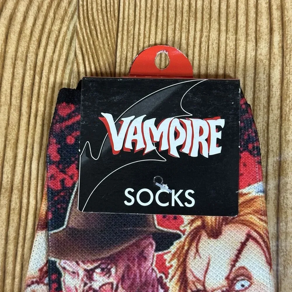 Horror Villains Crew Socks One Size‎ Midcalf Unisex Chucky Freddy Kruger Dracula